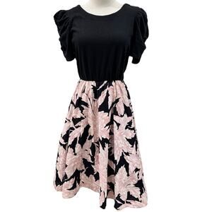 Vintage 80s Dress Express Fit & Flare Midi Dress